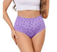 Pantaloni hipster da donna con motivo fantasma di Halloween, comodi pantaloni con stampa allover | biancheria intima giocosa per la stagione autunnale, Stil_d01 viola, L