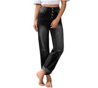Pantaloni in denim da donna Jeans per le donne Western High Cut Flare Gamba larga Gamba dritta Gamba Lunga Gamba Taglio Gamba Taglio Estate Autunno 2025, D-685 Nero, S