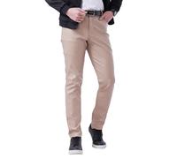 Pantaloni In Finta Pelle Da Uomo Leggings Stretch Lucidi A Settepiedi Slim Fit