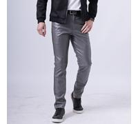 Pantaloni In Finta Pelle Da Uomo Leggings Stretch Lucidi A Settepiedi Slim Fit