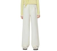 Pantaloni in jeans per bambini dal design accogliente con gamba dritta per attività quotidiane e divertimenti, bianco, 7-8 Anni