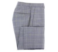 Pantaloni In Lana Micro-Houndstooth Blu Navy - Slim - (0I)
