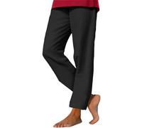Pantaloni in lino, da donna, casual, a vita alta, in cotone, in lino, comodi, in tinta unita, leggeri, in mussola traspirante, per attività all'aperto, vita elasticizzata, con coulisse e tasche, S-5Xl