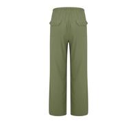 Pantaloni in lino, da donna, casual, a vita alta, larga, in tinta unita, in mussola leggera, ad asciugatura rapida, per il tempo libero, con coulisse e tasche, S-5Xl, Verde2, 5XL