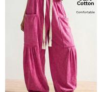 Pantaloni in maglia casual e ampi di colore unito, adatti per l'inverno, il Natale, il Capodanno, lo stile boho, il Giorno dell'Indipendenza, le vacanze L,M,S,XL,XSColore unicoTessuto in maglia