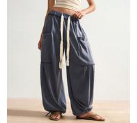 Pantaloni in maglia casual e ampi di colore unito, adatti per l'inverno, il Natale, il Capodanno, lo stile boho, il Giorno dell'Indipendenza, le vacanze L,M,S,XL,XSTessuto in maglia