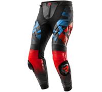 Pantaloni in pelle da motociclista Rebelhorn Inferno nero-blu-bianco-rosso 52