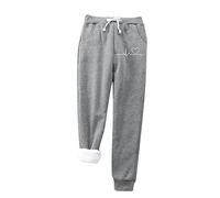 Pantaloni In Pile Donna Inverno Caldo, Pantaloni Portafoglio Donna Da Negare, Slacks Stampato Trousers 2025 Nuovo Abbigliamento Casual Slacks Tinta unita Trousers Foderata In Pile Loungewear, grigio
