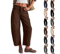 Pantaloni in velluto a coste da donna, elasticizzati, con elastico in vita, oversize, Y2K, per il tempo libero, hiphop, pantaloni invernali corduroy, pantaloni larghi, casual, hiphop streetwear
