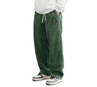 Pantaloni in velluto a coste da uomo, elasticizzati, da uomo, lunghi, in tessuto giapponese, per inverno, casual, elasticizzati, per il tempo libero, gamba dritta, tinta unita, con coulisse, 48., S