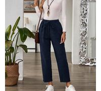 Pantaloni in velluto a coste diritti con cintura elastica, casual, per l'autunno L,M,S,XLTessuto intrecciato