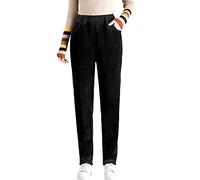 Pantaloni in velluto a vita alta, a gamba stretta, pantaloni termici, da donna, invernali, foderati, in tessuto elastico, pantaloni lunghi termici, slim fit, per il tempo libero, invernali, con tasche