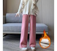 Pantaloni InCorduroy Foderati In Pile Elastico A Vita Alta Per Donna NUOVO S-XL