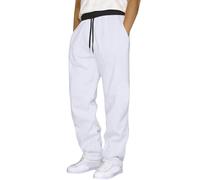 Pantaloni invernali da ciclismo da uomo, in tessuto, da uomo, eleganti, di colore nero, traspiranti, in cotone, con coulisse, ad asciugatura rapida, da allenamento, da palestra, per attività all'aria