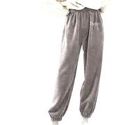 Pantaloni invernali da donna, caldi e lunghi, foderati, a gamba larga, per | Morbidi pantaloni termici a vita alta, in pile, con elastico in vita, per l'inverno e la vita quotidiana