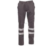 Payper WORKER WINTER REFLEX Pantalone unisex uomo donna 100% cotone bande reflex tasche laterali posteriori Grigio Smoke (M)
