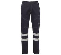 PAYPER WORKER WINTER REFLEX Pantalone unisex uomo donna 100% cotone bande reflex tasche laterali posteriori Blu Navy (L)
