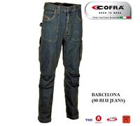 Pantaloni jeans da lavoro elasticizzati Cofra Barcelona multitasche in denim +
