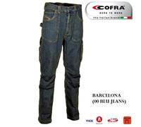 Pantaloni jeans da lavoro elasticizzati Cofra Barcelona multitasche in denim