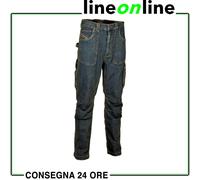 Pantaloni jeans da lavoro elasticizzati Cofra Barcelona multitasche in denim