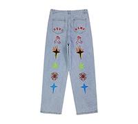 Pantaloni Jeans Uomo - Pantaloni Uomo Jeans Stile High Street Europeo Americano con Ricami di qualità Superiore per Un Moderno e alla Moda