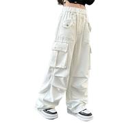 Pantaloni Jogging per Bambina Larghi in Cotone a Gamba Larga da Street Dance Stile Hip Hop Fashion Sportivo e Il Tempo Libero