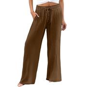 Pantaloni kaki da donna pantaloni da yoga dritti da donna pantaloni cargo taglie forti pantaloni tagliati marinaio per donna gamba larga arancione prigioniero costume maternità scrub per, Caff, 3XL