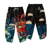 Pantaloni Kimono Stile Giapponese Set Uomo Cosplay Tradizionale Samurai Thai Harem Pantaloni Harajuku Streetwear Pantaloni da uomo Vintage V09311-pantaloni 6XL