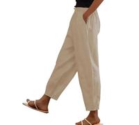 Pantaloni larghi a gamba larga per le donne nel Regno Unito, pantaloni estivi da donna pantaloni corti tinta unita pantaloni casual con tasche elastico in vita pantaloni con coulisse comodi pantaloni