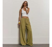 Pantaloni larghi con coulisse a righe, stile elegante e casual per vacanze estive, in stile lino, adatti per l'ufficio e il tempo libero, pantaloni primaverili da donna L,M,S,XL,XSquadri,A strisceTess