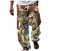 Pantaloni Larghi con Tasconi Uomo Joggers Yoga Senza Gamba per Gurkha Extra Catarifrangenti Saldo Strappato Bottoni Uomini Strappi Due Briglia Urban Mocassini XXL Triacetato
