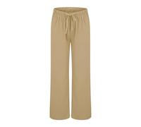 Pantaloni larghi da donna a gamba larga con tasche in cotone e lino elastico con coulisse pantaloni taglie forti pantaloni regolabili con coulisse pantaloni casual lunghi pieghettati pantaloni della