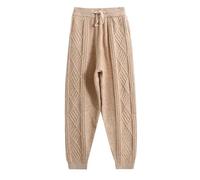 Pantaloni Larghi Da Donna - Pantaloni Harem Ispessiti Da Donna Invernali Coulisse Retrò Coulisse Casual Pantaloni In Maglia Ritorta Pantaloni Caldi Maglione Pantaloni Gamba Dritta Sottile Semplice