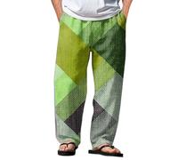 Pantaloni larghi da uomo hippy divertenti con motivo hippie patchwork elastico in vita hippie pantaloni zingari comodi pantaloni da allenamento traspiranti ad asciugatura rapida escursionismo