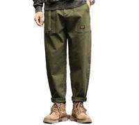 Pantaloni larghi da uomo, stile vintage, stile americano, a vita alta, EN8, pantaloni cargo, Esercito En8, 29 W