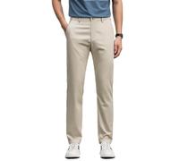 Pantaloni larghi diritti della primavera dell'uomo Pantaloni elasticizzati in seta di gelso, cachi, 31 W