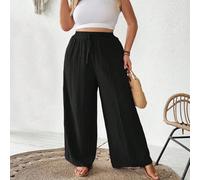 Pantaloni larghi eleganti da donna con tasche, adatti per l'estate, il tempo libero, il lavoro e le vacanze in campagna o al mare, disponibili in taglie comode 5XL,6XL,7XL,8XLTessuto intrecciato