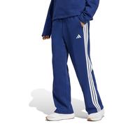 adidas Donna Essentials 3-Stripes Open Hem Fleece Pants, Dark Blue/White, M