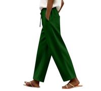 Pantaloni larghi in tessuto da donna eleganti - pantaloni da jogging da donna in cotone grandi dimensioni casual in lino, vestibilità casual, stile vintage, comodi da lavoro, pantaloni da lavoro Y2K