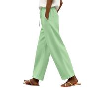 Pantaloni larghi in tessuto da donna eleganti - pantaloni da jogging da donna in cotone grandi dimensioni casual in lino, vestibilità casual, stile vintage, comodi da lavoro, pantaloni da lavoro Y2K