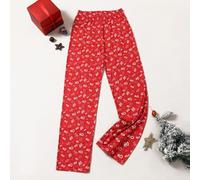 Pantaloni larghi stampati natalizi da uomo e da donna, alla moda, morbidi e confortevoli, ideali per pigiama, regali festivi, scatole da imballaggio per albero