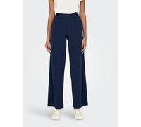 Pantaloni larghi, vita alta Blu L / L32 Tinta unita