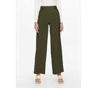 Pantaloni larghi, vita alta Verde S / L32 Tinta unita