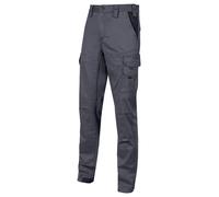 U-Power Pantalone da lavoro Guapo Slim Fit con ginocchiera elasticizzato 98% cotone Grigio M