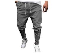 Pantaloni Lino Cotone Uomo Estivo Larghi Pantalone con Coulisse Comodo Leggero Eleganti Pantalone Lungo Vacanza con Tasche Pantaloni da Spiaggia Gamba Dritta Loose Fit Elastici in Vita Pants Uomo