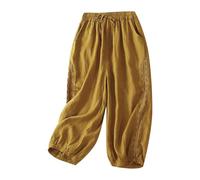 Pantaloni Lino Donna Pantaloni Larghi Donna Boho Estivi Trasparenti In Viscosa Uomo Gonne Pantalone Estiva Cotone Tuta Estivo Leggeri Basket Yoga Jersey Harem Corti Premaman Elegante 3Xl Estate