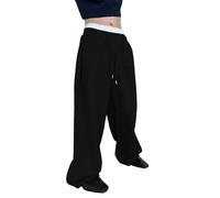 Pantaloni loose da uomo - pantaloni da jogging casual con tasche per lo sport e la vita quotidiana - vestibilità ampia con coulisse e elastico in vita, Nero , XXL