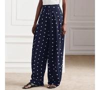 Pantaloni lunghi da donna alla moda, moderni ed eleganti, casual e versatili per il pendolarismo e l'uso quotidiano, base nera con pois bianchi, vita alta e gamba affusolata L,M,S,XSStampa CasualeTess