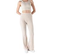 Pantaloni lunghi da donna in cashmere ispessito a gamba larga casual dritto lavorato a maglia fino al pavimento, 8111-white-european Codice, S