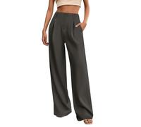 Pantaloni lunghi da donna in tinta unita con gamba dritta e temperamento sciolto, pantaloni casual per la strada quotidiana al lavoro Pantaloni leggeri da donna, GY2, M
